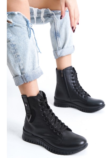 Deri Kadın Günlük Bot Bootie KCM-0033