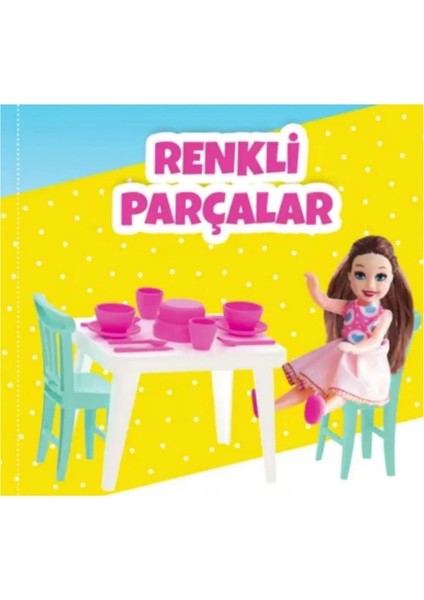 Berattoys 50 cm Oyuncak Ev Seti 3 Katlı Düşler Evi Evcilik Oyunu Bebekli Rüya Evi