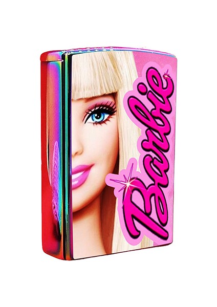 Barbie Baskılı Çakmak Yandan Kaydırmalı Lüks Gazlı Pembe Çakmak