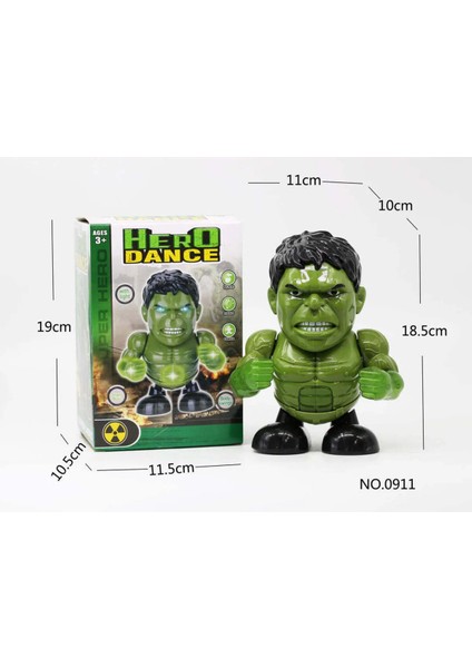 Dans Eden Süper Kahraman ( Hulk ) 3D Işıklı Robot Hero Dance