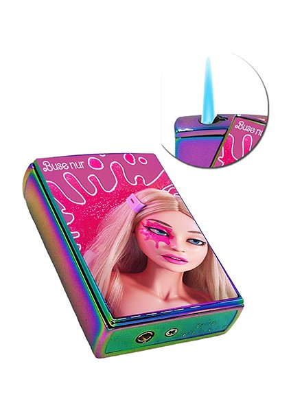 Barbie Baskılı Çakmak Yandan Kaydırmalı Kişiye Özel Isimli Lüks Gazlı Pembe Çakmak fiyatları