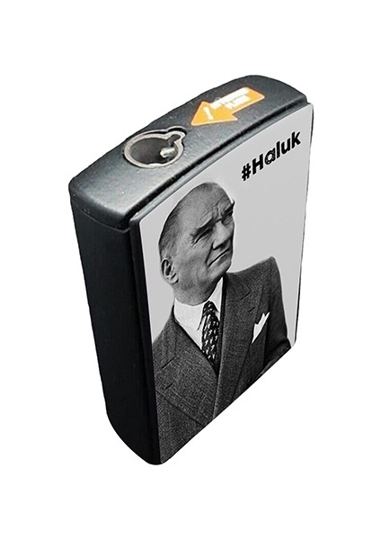 Atatürk Baskılı Çakmak Yandan Kaydırmalı Kişiye Özel Isimli Lüks Gazlı Siyah Çakmak Aslan fiyatları