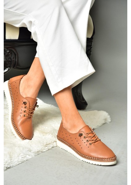 P555508103 Taba Deri Kadın Ayakkabı