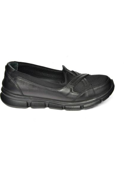 R555076003 Siyah Deri Comfort Ortopedik Taban Kadın Ayakkabı