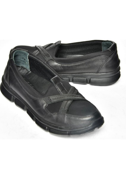 R555076003 Siyah Deri Comfort Ortopedik Taban Kadın Ayakkabı