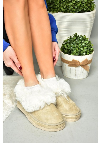 R824667202 Bej/bej Süet Peluş Kadın Ayakkabı modelleri
