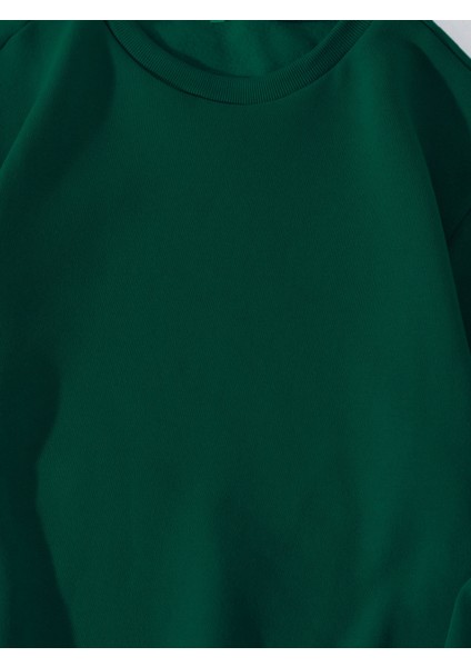 Kadın Oversize Bisiklet Yaka Basic Düz Sweatshirt indirimleri
