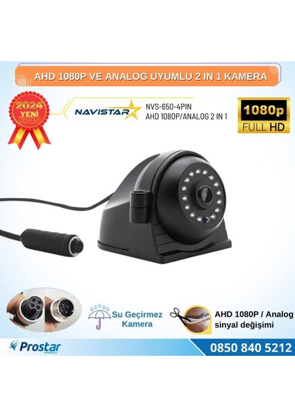 Metal Kasa Ahd 1080P ve Analog Pal Çevirilebilir 4 Pin Gece Gö