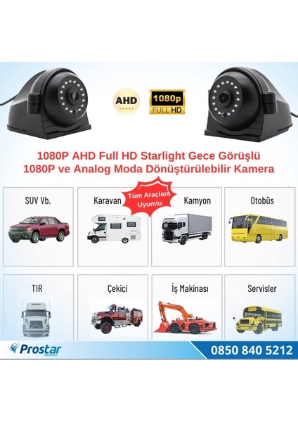 Metal Kasa Ahd 1080P ve Analog Pal Çevirilebilir Gece Görüşl