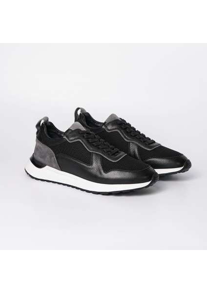 Albus Model Erkek Deri Siyah Sneaker