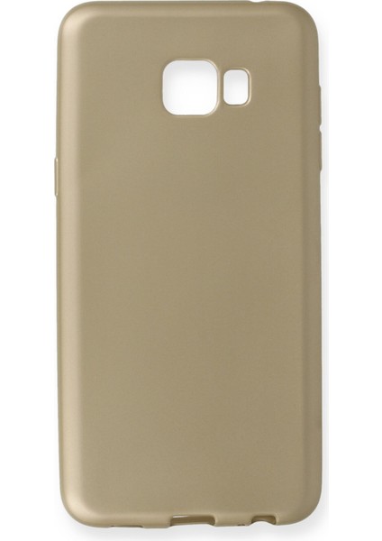 Samsung Galaxy C7 Pro Kılıf Premium Rubber Silikon - Gold 109008