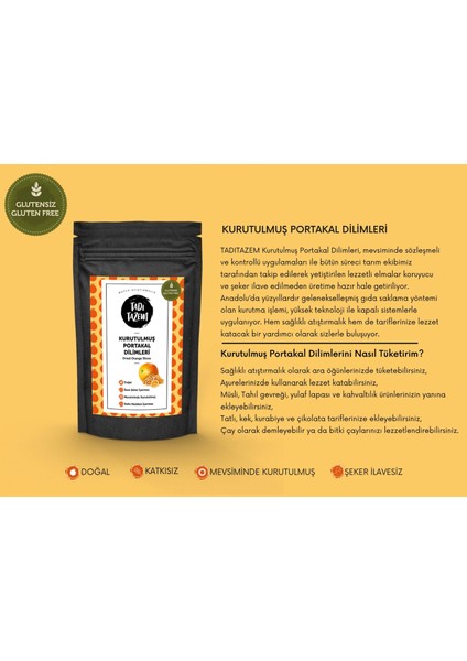 TadıTazem Kurutulmuş Portakal Dilimleri 50 gr. X 4 ADET