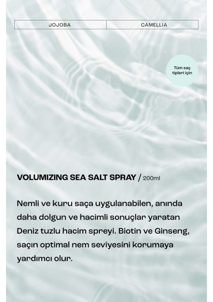 Volumizing Sea Salt Deniz Tuzu Etkili Hacim Spreyi 200 Ml