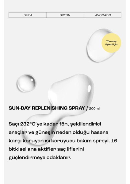 Sun Day Isıya Karşı Koruyucu Replenishing Saç Bakım Spreyi 200 Ml