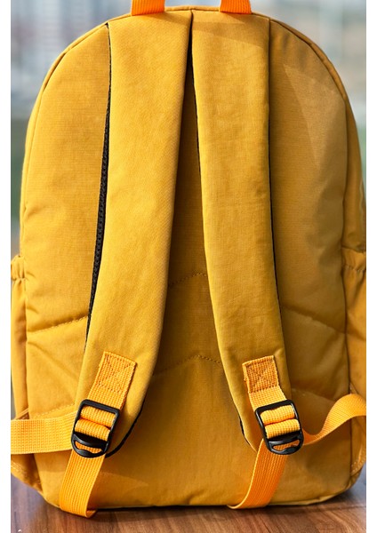 Koyu Sarı Orta Boy Okul Çantası Laptop ve Seyahat Sırt Çantası Su Geçirmez Ayıcık Anahtarlık Hediyeli indirimleri