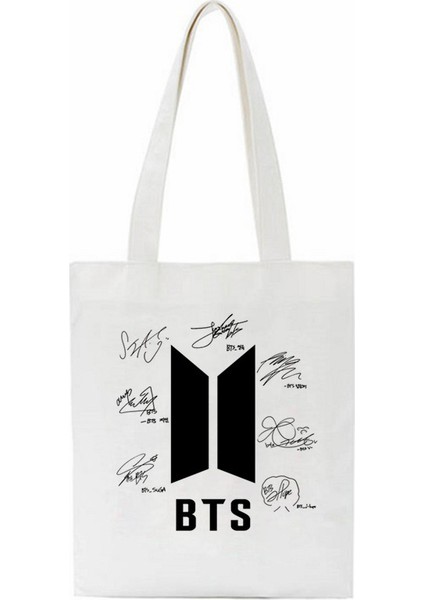 Bts Gençlik Grubu Baskılı Kanvas Çanta Omuz Çantası Moda Çanta Alışveriş Çantası B (Yurt Dışından)