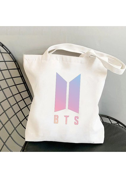Bts Gençlik Grubu Baskılı Kanvas Çanta Omuz Çantası Moda Çanta Alışveriş Çantası V (Yurt Dışından)