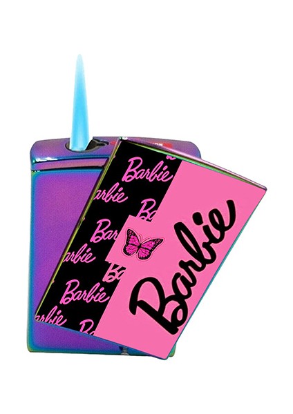 Barbie Baskılı Sigara Tabakası ve Kaydırmalı Çakmak Seti