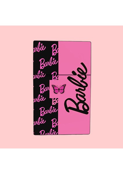 Barbie Baskılı Sigara Tabakası ve Kaydırmalı Çakmak Seti