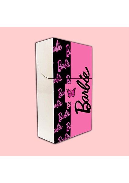 Barbie Baskılı Sigara Tabakası ve Kaydırmalı Çakmak Seti