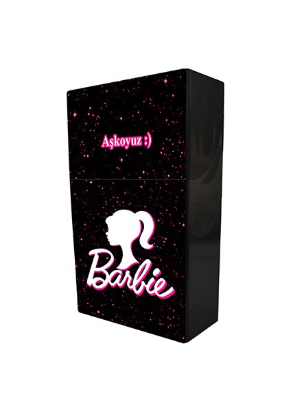 Barbie Baskılı Sigara Tabakası ve Kaydırmalı Çakmak Seti Kişiye Özel Isimli (Tabaka Isimlidir)