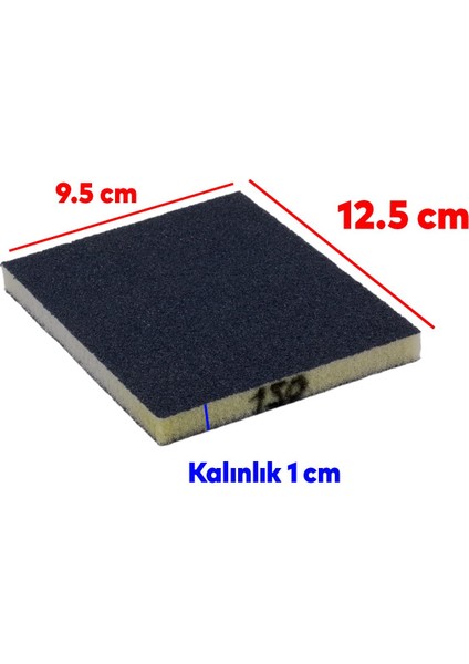 Yassı Sünger Zımpara 9.5 x 12.5 cm Takoz Blok Flex Taşlama Ahşap El Zımparası 150 Kum 1 Adet