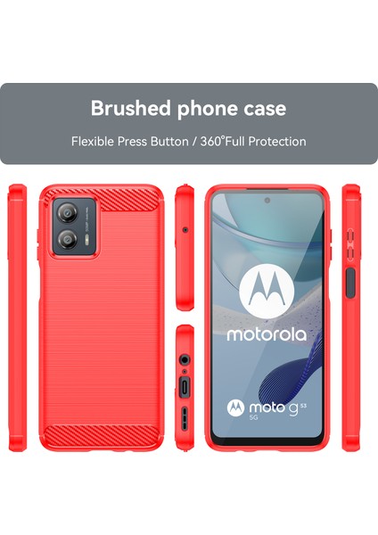 Motorola Moto G53 Için Yumuşak Karbon Fiber Fırçalanmış Tpu Telefon Kılıfı (Yurt Dışından) modelleri
