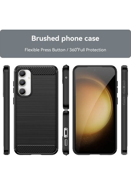 Samsung Galaxy S23FE Için Yumuşak Karbon Fiber Fırçalanmış Tpu Telefon Kılıfı (Yurt Dışından) modelleri