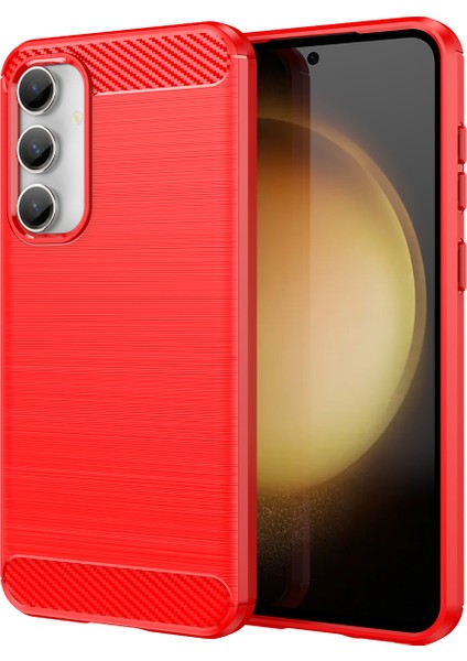 Samsung Galaxy S23FE Için Yumuşak Karbon Fiber Fırçalanmış Tpu Telefon Kılıfı (Yurt Dışından)