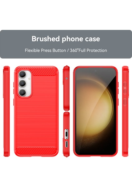 Samsung Galaxy S23FE Için Yumuşak Karbon Fiber Fırçalanmış Tpu Telefon Kılıfı (Yurt Dışından) modelleri