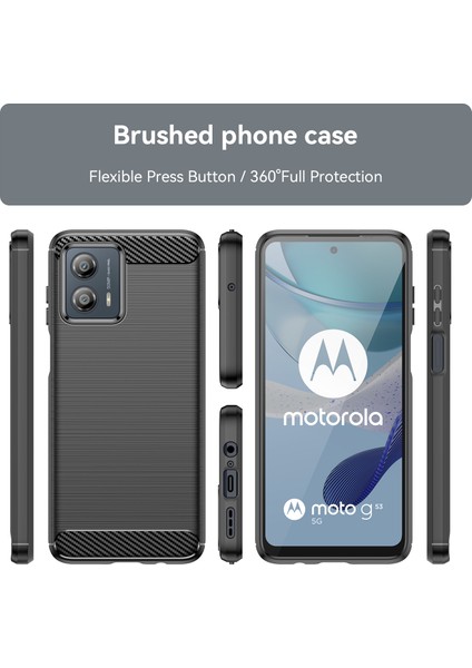 Motorola Moto G53 Için Yumuşak Karbon Fiber Fırçalanmış Tpu Telefon Kılıfı (Yurt Dışından) modelleri