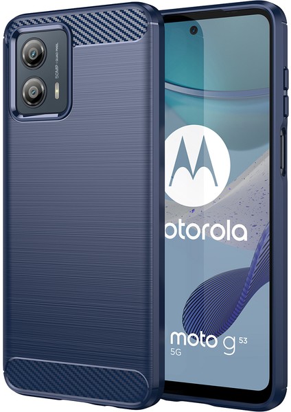 Motorola Moto G53 Için Yumuşak Karbon Fiber Fırçalanmış Tpu Telefon Kılıfı (Yurt Dışından)