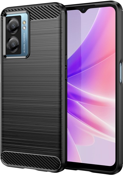 Oppo A57 5g Için Yumuşak Karbon Fiber Fırçalanmış Tpu Telefon Kılıfı (Yurt Dışından)