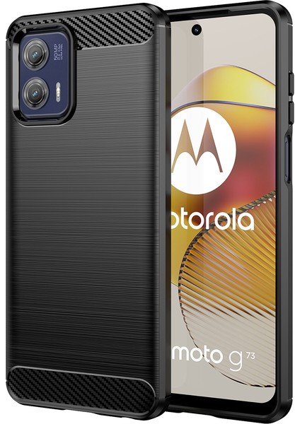 Motorola Moto G73 Için Yumuşak Karbon Fiber Fırçalanmış Tpu Telefon Kılıfı (Yurt Dışından)