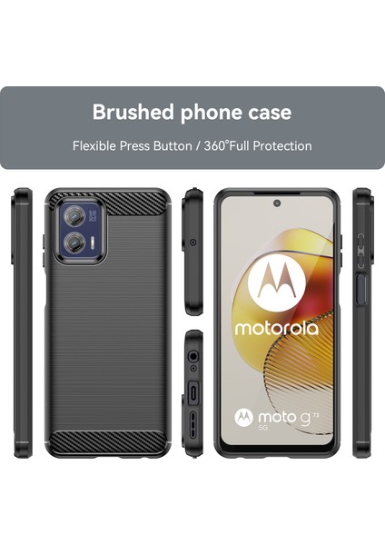 Motorola Moto G73 Için Yumuşak Karbon Fiber Fırçalanmış Tpu Telefon Kılıfı (Yurt Dışından) modelleri