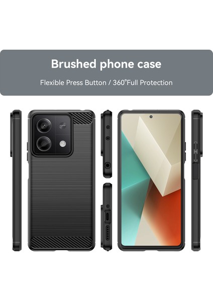 Xiaomi Redmi Note 13 Için Yumuşak Karbon Fiber Fırçalanmış Tpu Telefon Kılıfı (Yurt Dışından) modelleri