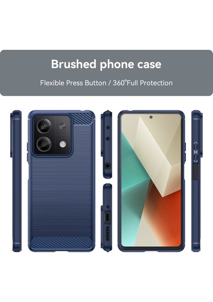 Xiaomi Redmi Note 13 Için Yumuşak Karbon Fiber Fırçalanmış Tpu Telefon Kılıfı (Yurt Dışından) modelleri