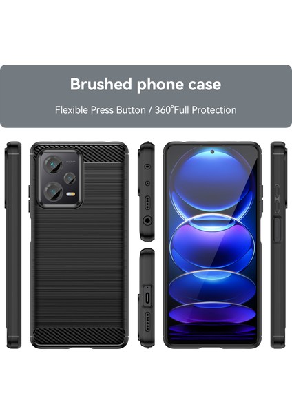 Xiaomi Redmi Note 12 Pro+ Için Yumuşak Karbon Fiber Fırçalanmış Tpu Telefon Kılıfı (Yurt Dışından) modelleri
