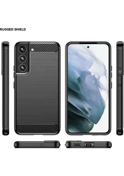 Samsung Galaxy S22+ 5g Için Yumuşak Karbon Fiber Fırçalanmış Tpu Telefon Kılıfı (Yurt Dışından) modelleri