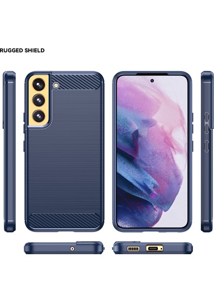 Samsung Galaxy S22+ 5g Için Yumuşak Karbon Fiber Fırçalanmış Tpu Telefon Kılıfı (Yurt Dışından) modelleri