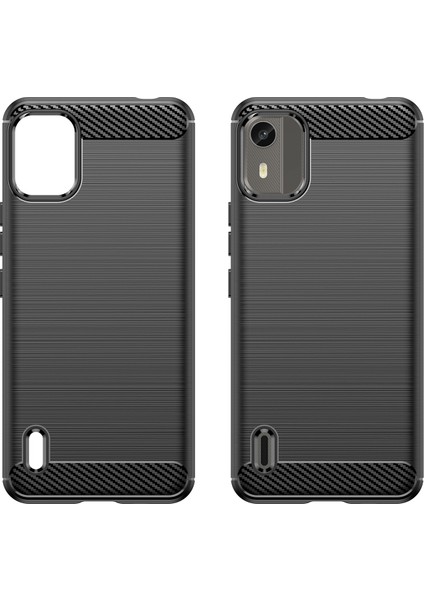 Nokia C12 Için Yumuşak Karbon Fiber Fırçalanmış Tpu Telefon Kılıfı (Yurt Dışından) fırsatları