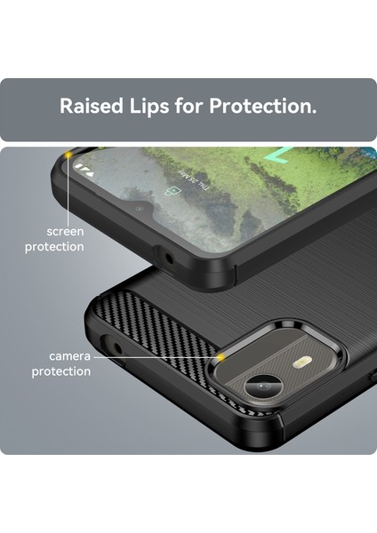 Nokia C12 Için Yumuşak Karbon Fiber Fırçalanmış Tpu Telefon Kılıfı (Yurt Dışından) indirimleri