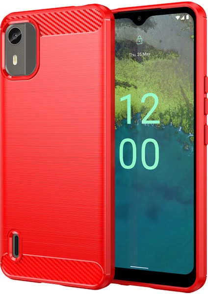 Nokia C12 Için Yumuşak Karbon Fiber Fırçalanmış Tpu Telefon Kılıfı (Yurt Dışından)