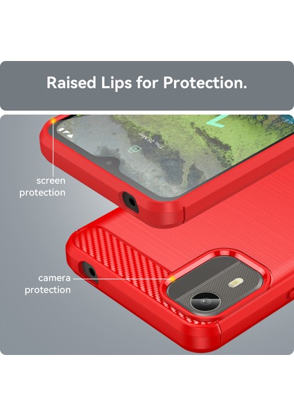 Nokia C12 Için Yumuşak Karbon Fiber Fırçalanmış Tpu Telefon Kılıfı (Yurt Dışından) indirimleri