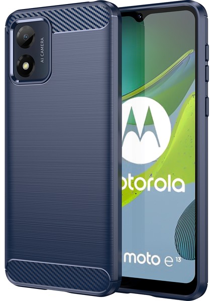 Motorola Moto E13 Için Yumuşak Karbon Fiber Fırçalanmış Tpu Telefon Kılıfı (Yurt Dışından)