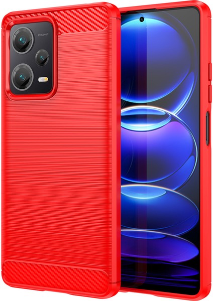 Xiaomi Redmi Note 12 Pro+ Için Yumuşak Karbon Fiber Fırçalanmış Tpu Telefon Kılıfı (Yurt Dışından)