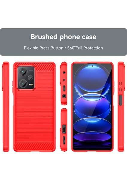 Xiaomi Redmi Note 12 Pro+ Için Yumuşak Karbon Fiber Fırçalanmış Tpu Telefon Kılıfı (Yurt Dışından) modelleri