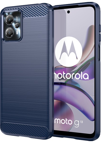 Motorola Moto G23 / G13 Için Yumuşak Karbon Fiber Fırçalanmış Tpu Telefon Kılıfı (Yurt Dışından)