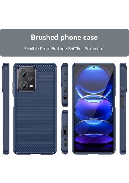 Xiaomi Redmi Note 12 Pro+ Için Yumuşak Karbon Fiber Fırçalanmış Tpu Telefon Kılıfı (Yurt Dışından) modelleri