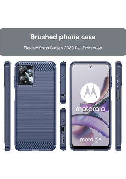 Motorola Moto G23 / G13 Için Yumuşak Karbon Fiber Fırçalanmış Tpu Telefon Kılıfı (Yurt Dışından) modelleri